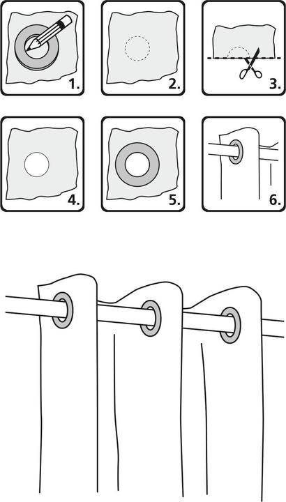Actual product image Gardinia Fabric eyelets large 5.5 / 3.5