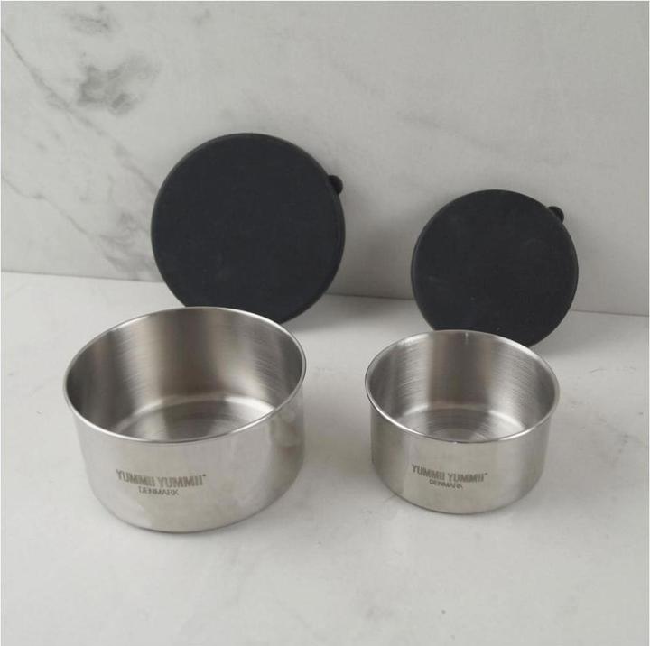 Actual product image Yummii Yummii Lunchbox Bento rounds small/medium Black/Silver