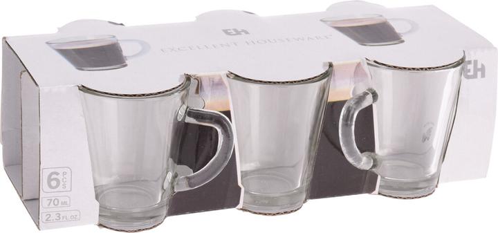 Actual product image Excellent Houseware Kaffee-/Espresso Glas 6er Set (70 ml, 6 x)