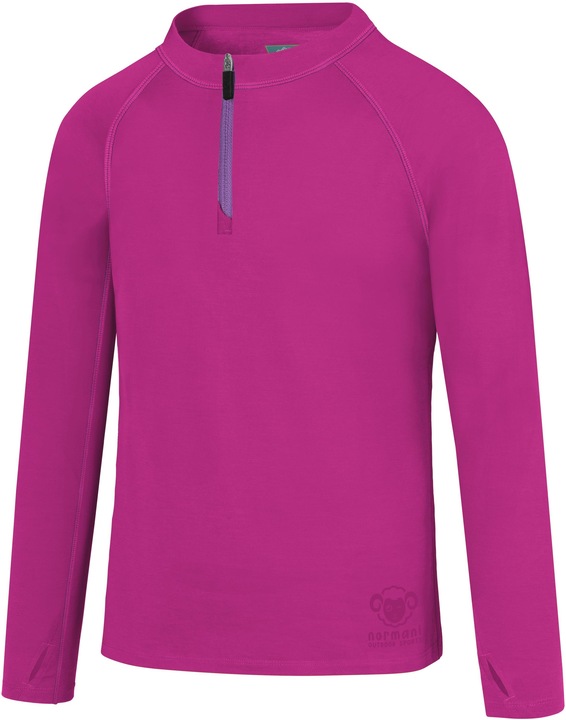 Actual product image Normani Kids merino long sleeve with 1/4 zip "Nyapari" - 9545 (122, 128, 125 B)
