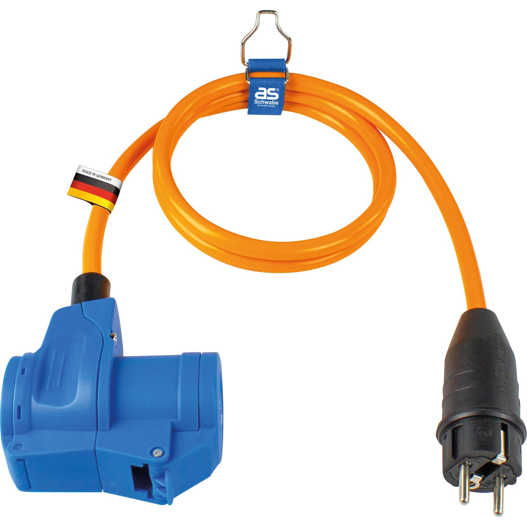 As - Schwabe, Verlängerungskabel, Camping Schutzkontaktsteckerstecker Adapterleitung (1.50 m, CEE 7/3, CEE)