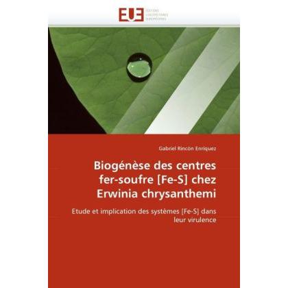 Biogénèse des centres fer-soufre (Fe-S) chez Erwinia chrysanthemi, Fachbücher von Gabriel Rincón Enríquez