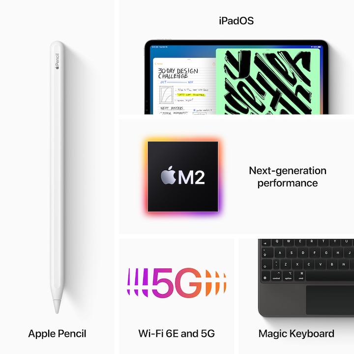 Immagine prodotto Apple iPad Pro 2022 (6a generazione) (5G, 12.90", 128 GB, Space grey)
