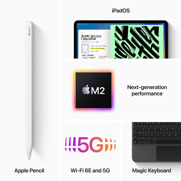 Actual product image Apple iPad Pro 2022 (6th Gen) (5G, 12.90", 1000 GB, Space Grey)