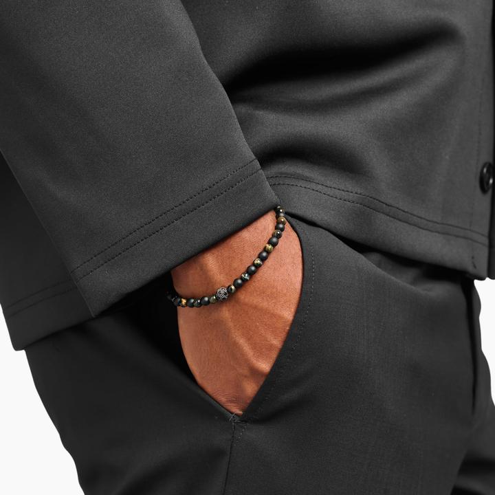 Immagine prodotto Thomas Sabo Bracciale talismano energia positiva ossidiana e occhio di tigre (19 cm, Annerito, Argento 925 riciclato)