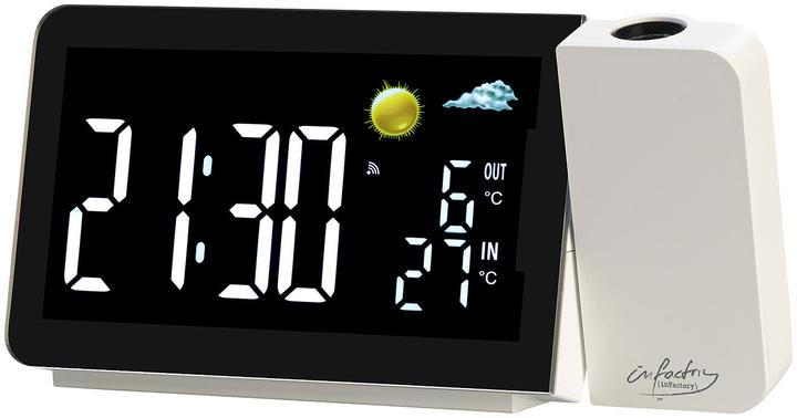 Produktbild Infactory Funk-Wetterstation mit Projektionswecker, Aussensensor, USB-Port, weiss