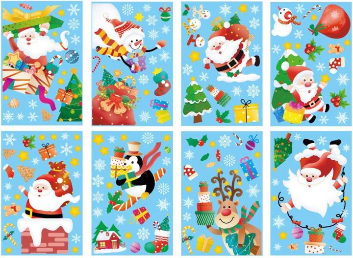 Actual product image Hermex Christmas stickers Father Christmas stickable window stickers Christmas stickers