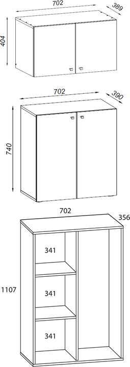 Valeurs nutritives et ingrédients VCM Holz Besen Putzschrank Lona mit Drehtüren Aufsatz (70 x 39 x 223 cm)