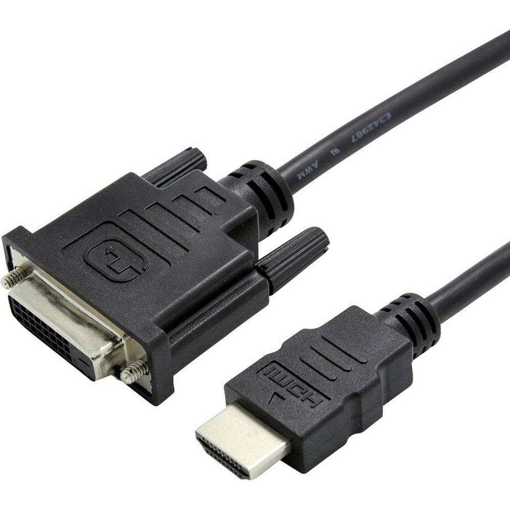 Value HDMI a (DVI, 15 cm), Adattatore dati + video, Nero