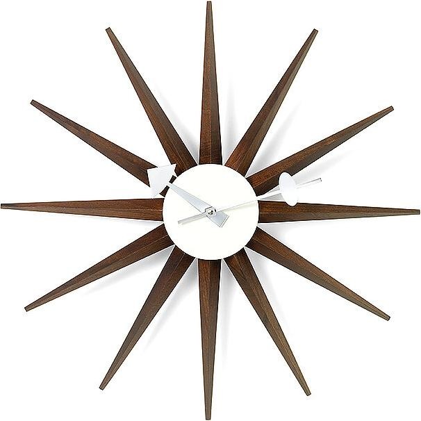 Vitra Horloge murale Sunburst Clock noyer/chocolat 47cm