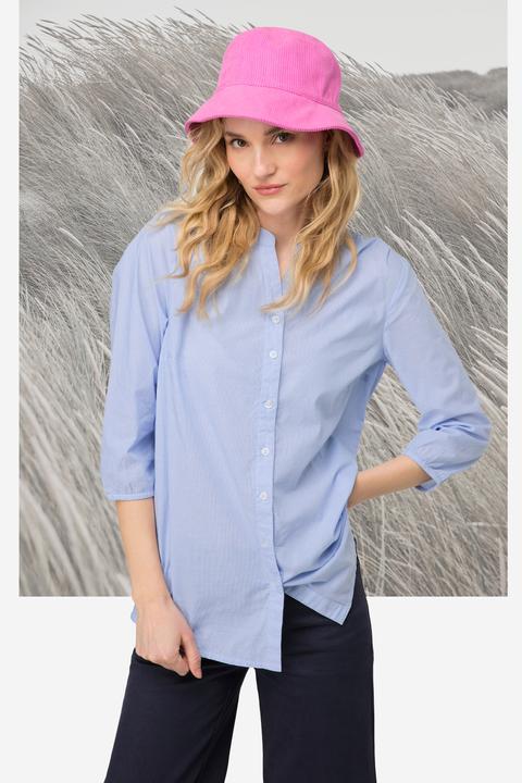 Image du produit Laurasøn Bluse, Streifen, Stehkragen, 3/4-Ärmel (L)