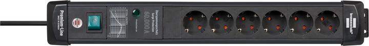Brennenstuhl Premium-Line, power distribution unit, 6 sockets, 3m, black, with switch and surge p... (6 x, CEE 7/3, 3 m)