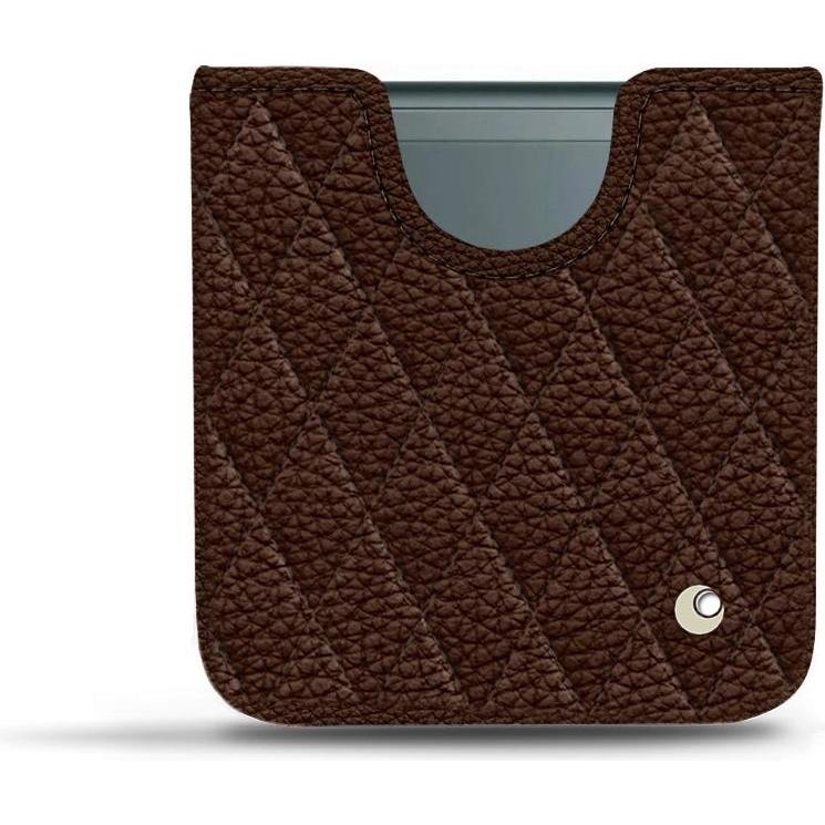 Noreve Lederschutzhülle Samsung Galaxy Z Flip3 (Samsung Galaxy Z Flip3), Smartphone Hülle, Braun