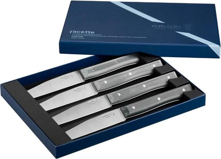 Actual product image Opinel Facette slate, serrated, Box of 4 (4 Piece, Knife)