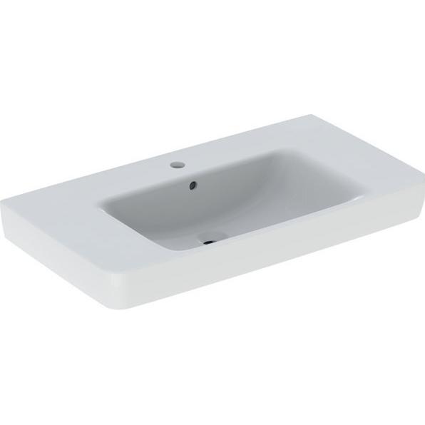 Geberit, Waschbecken, Waschtisch Renova Plan mit Ablageflche 90 cm wei mit KeraTect Spezialglasur 50 (480 mm, 900 mm)