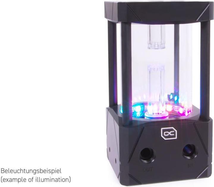 Actual product image Alphacool PUM Aurora D5 Acetal/Glass Ice Bucket - 150mm with D5 VPP655 PWM Pump