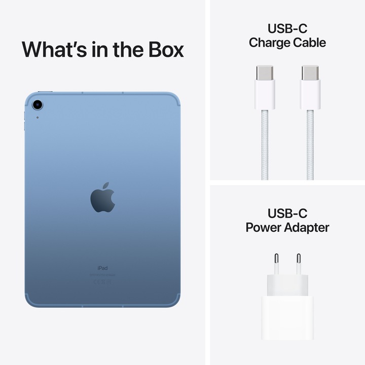 Immagine prodotto Apple iPad 2022 (10. Gen) inkl. Poweradapter (5G, 10.90", 256 GB, Azzurro)