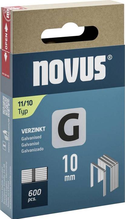 Novus Platte krammen G 11 10mm 600 stuks.
