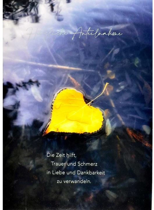 Image du produit ABC Carte de deuil Feuille dans l'eau A5 (1 pcs)