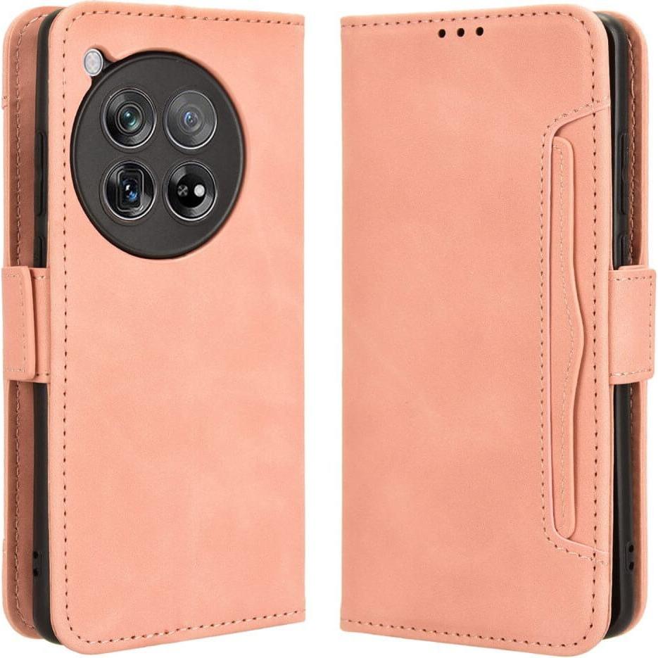 Cover-Discount OnePlus 12R - Etui mit vielen Kartenfächer rosa (OnePlus 12R), Smartphone Hülle, Rosa