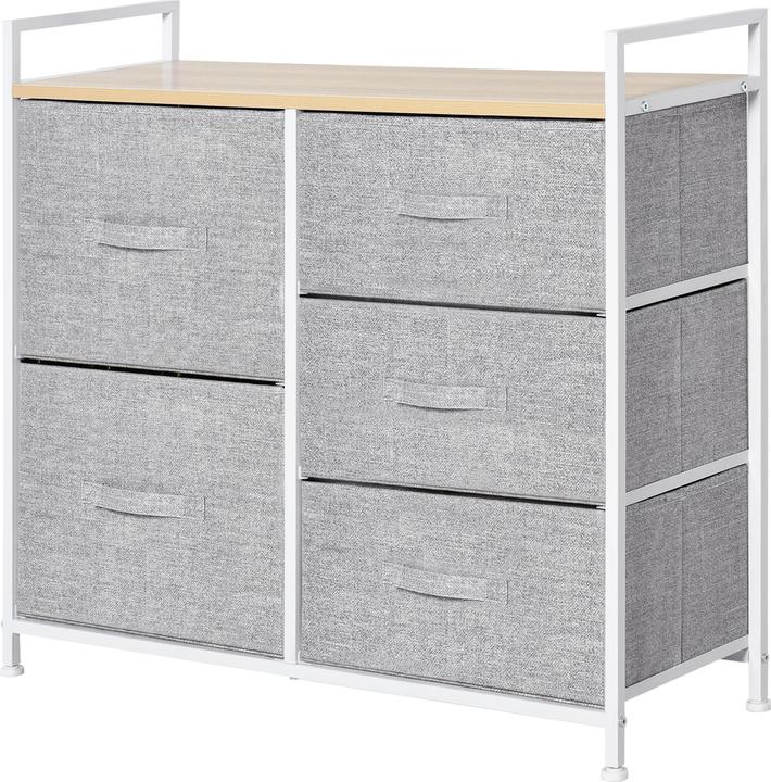 Actual product image Homcom Fabric chest with 5 fabric drawers (83 x 29 x 77 cm)