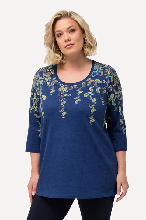 Produktbild Ulla Popken Longshirt, Bordürendruck, Rundhals, 3/4-Arm (68)