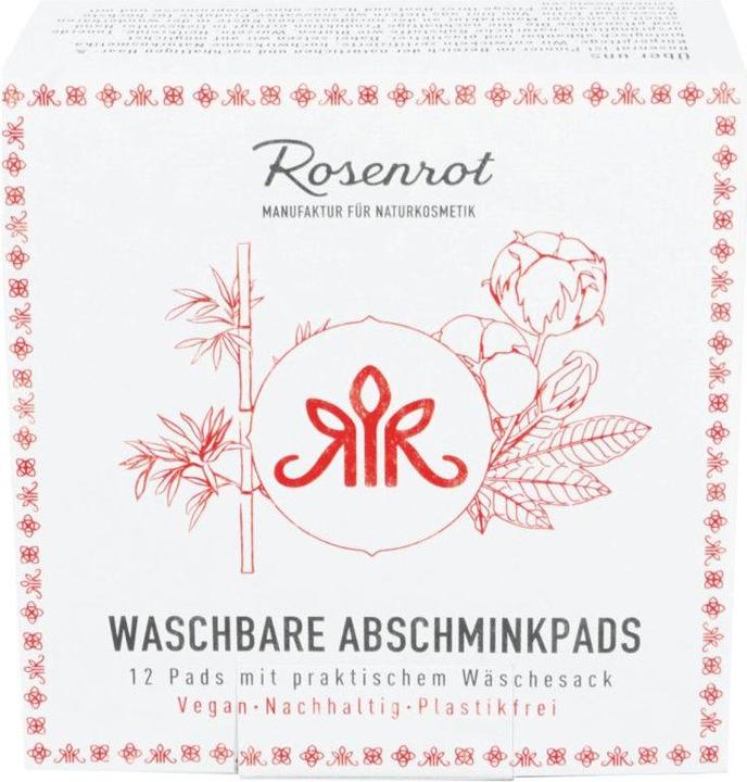 Produktbild Rosenrot Waschbare Abschminkpads mit Wäschesack