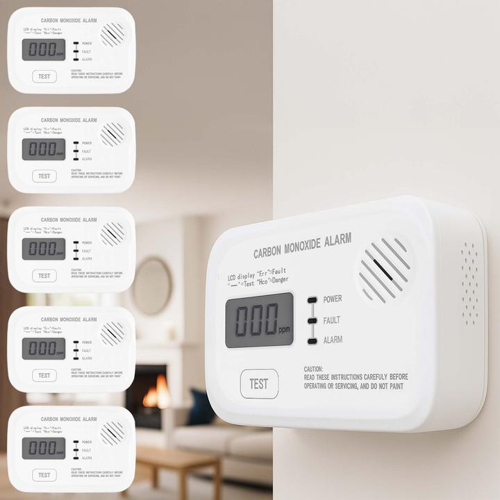 Produktbild Wiltec 5x CO Melder Display Kohlenmonoxid Gasmelder Gaswarnanlage Warnmelder
