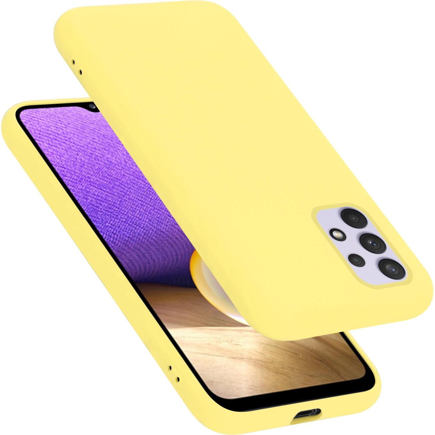 Cadorabo TPU Liquid Silicone Case Hülle (Samsung Galaxy A33 5G), Smartphone Hülle, Gelb