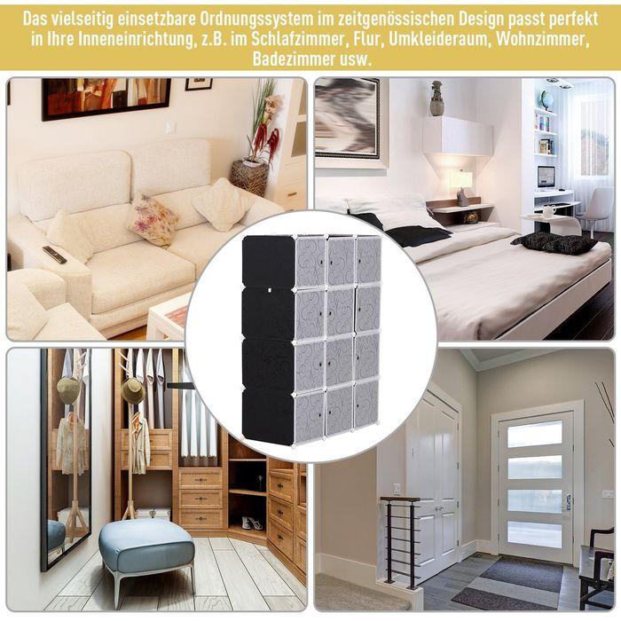 Actual product image Swisshandel24 Wardrobe DIY wardrobe Shelving system Plug-in shelf Cube wardrobe with clothes rail 2 + 6 (111 x 47 x 145 cm)