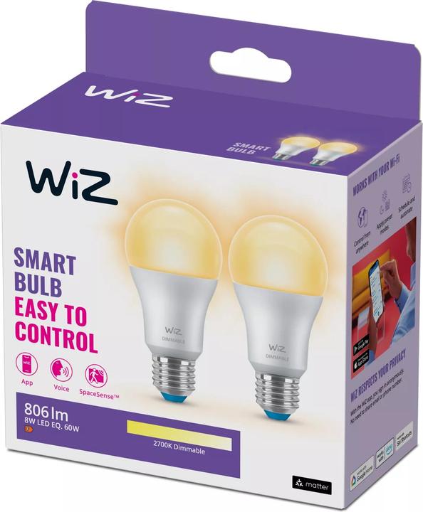 Produktbild WiZ Warm White (E27, 806 lm, 2 x)
