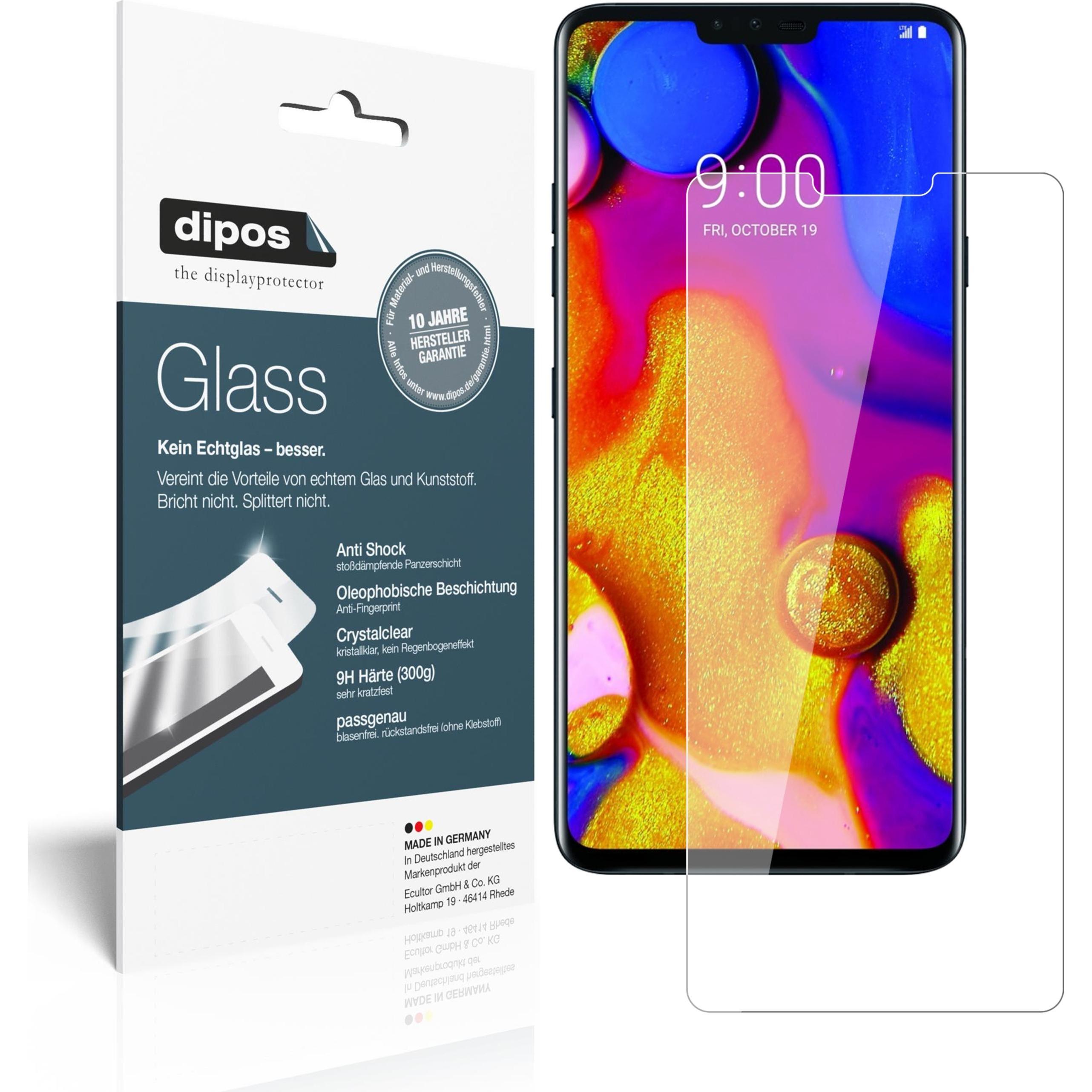 Dipos Displayschutz Anti-Shock (2 Stück, LG V40 ThinQ), Smartphone Schutzfolie, Transparent