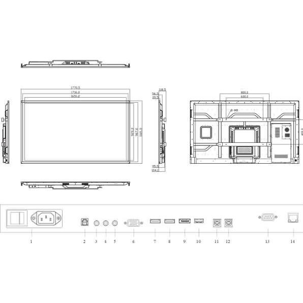 Legamaster e-Screen Touchdisplay STX-75 mobil (75"), Digital Signage, Schwarz