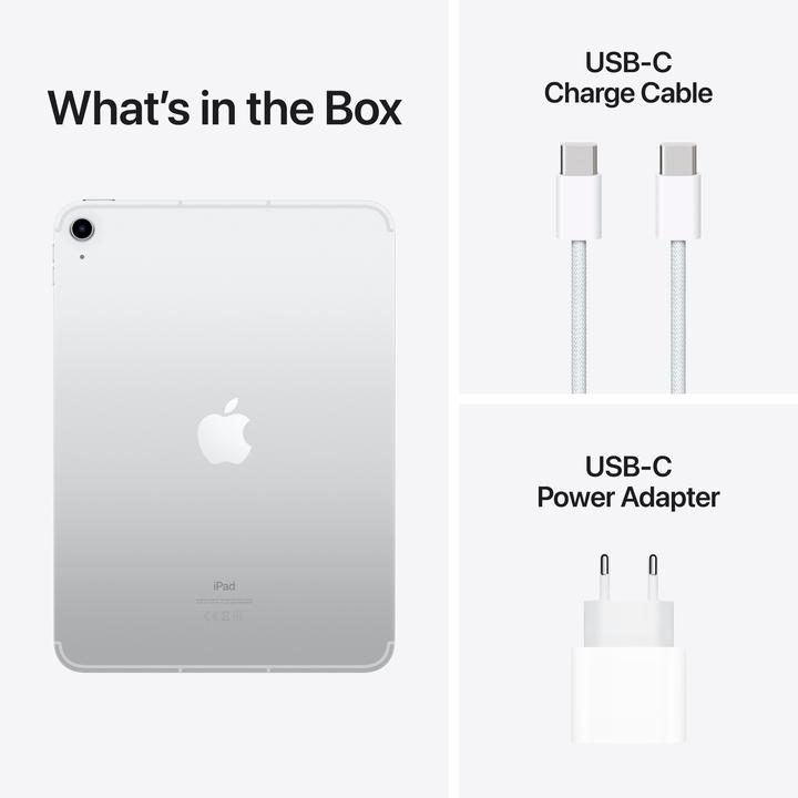Actual product image Apple iPad 2022 (10. Gen) inkl. Poweradapter (5G, 10.90", 64 GB, Silver)