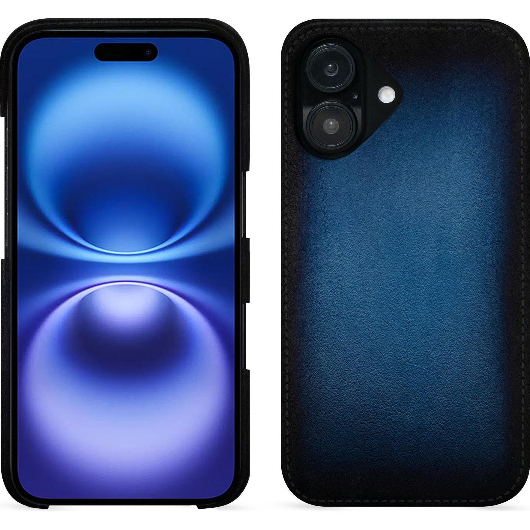 Thumbnail - Noreve Lederschutzhülle (Apple iPhone 16), Smartphone Hülle, Blau