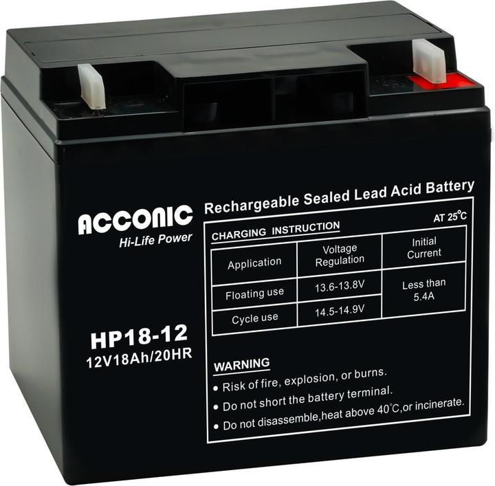 Produktbild Acconic HP18-12 Hi-Life Power AGM 12V 18Ah Traktionsbatterie (12 V, 18 Ah)