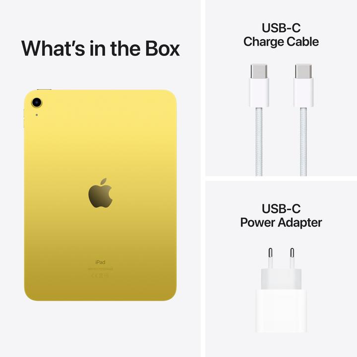 Image du produit Apple iPad 2022 (10e génération) (WLAN uniquement, 10.90", 64 Go, Jaune)