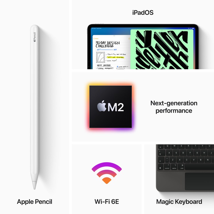 Actual product image Apple iPad Pro 2022 (4. Gen) (WLAN only, 11", 2000 GB, Silver)