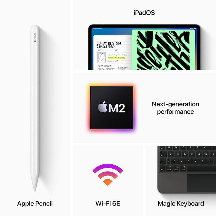 Actual product image Apple iPad Pro 2022 (4. Gen) (WLAN only, 11", 128 GB, Silver)