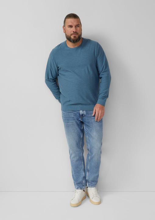 Produktbild s.Oliver Strickpullover Strickpullover mit Flammgarnstruktur und Rollkante (XXL)