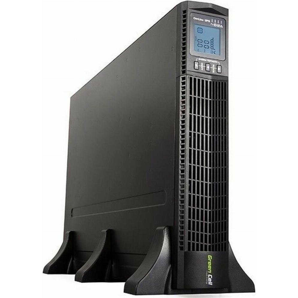 GreenCell UPS Online RTII 3000VA LCD (3000 VA, 2700 W, Online-Doppelwandler USV), USV