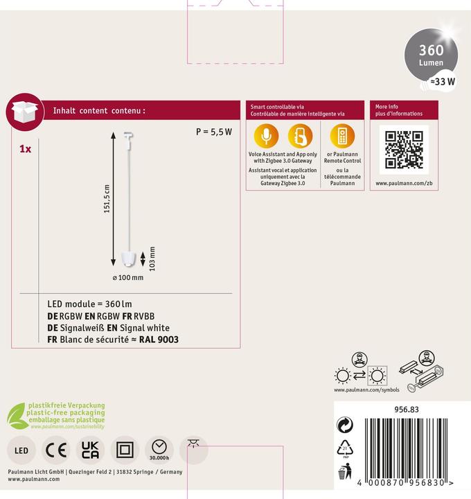 Produktbild Paulmann URail Pendel Tyros (360 lm)
