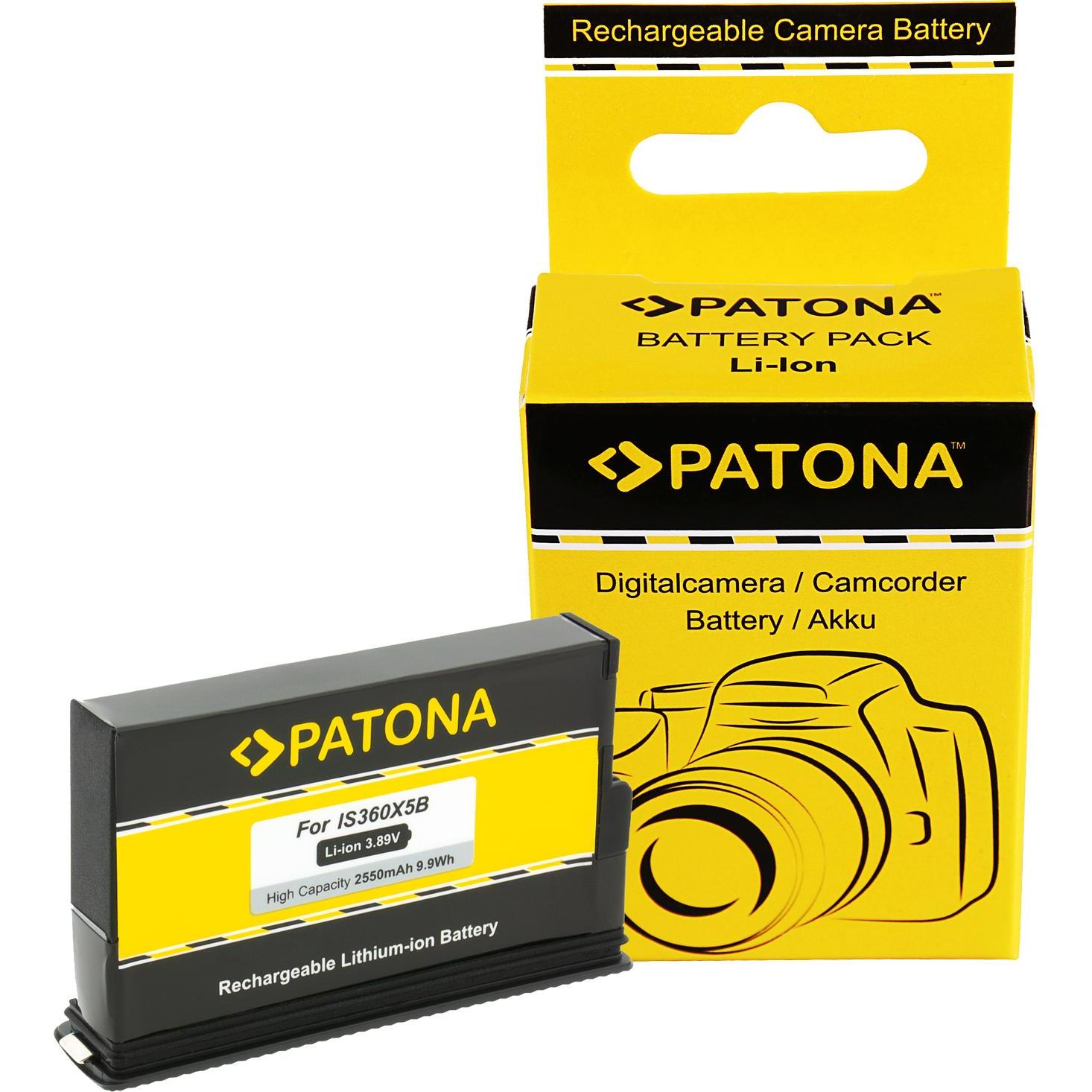 Patona Akku für Insta 360 One X5 CINSBAHA (Batteria della fotocamera), Alimentatore fotocamera