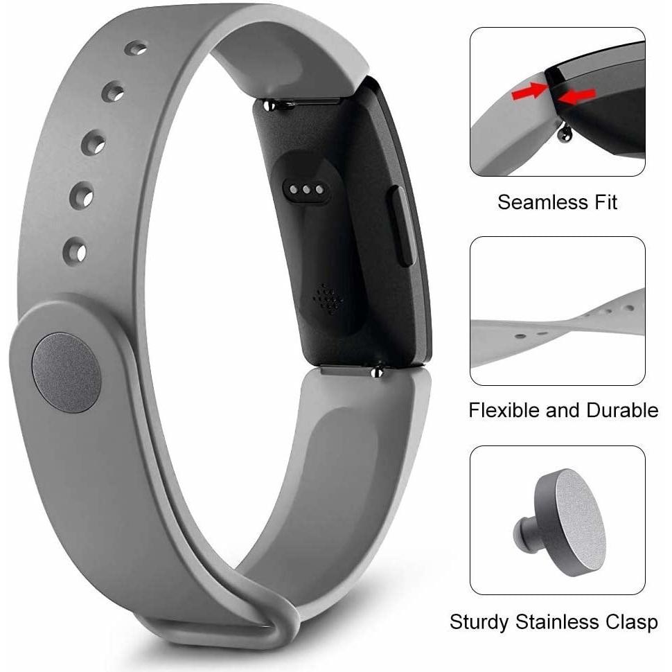 Thumbnail - Strap-it Silikon Armband (Silikon, Inspire 2), Uhrenarmband, Grau