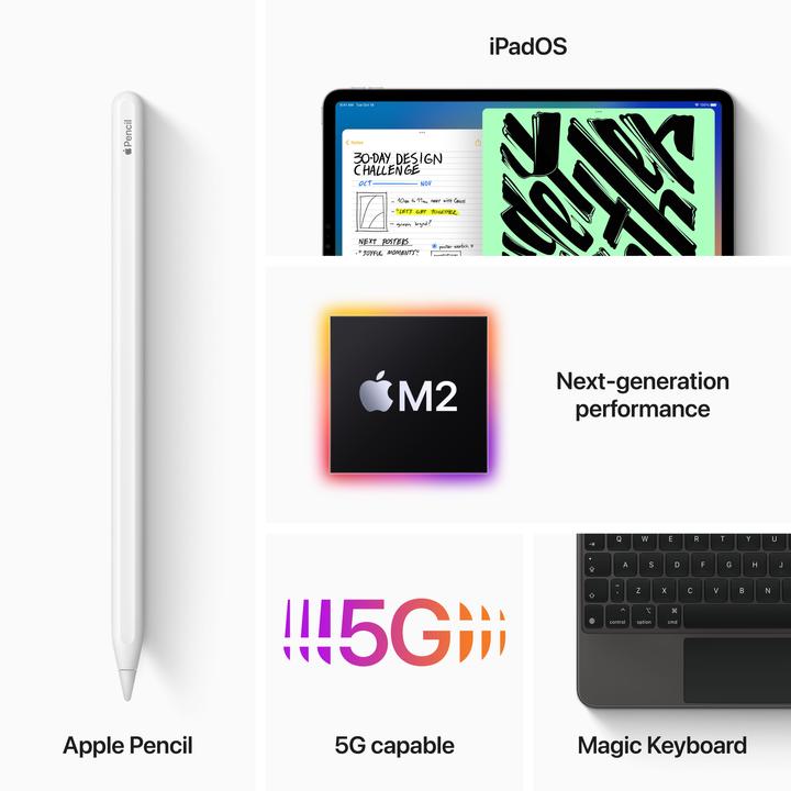 Image du produit Apple iPad Pro 2022 (4. Gen) (5G, 11", 256 Go, Silver)