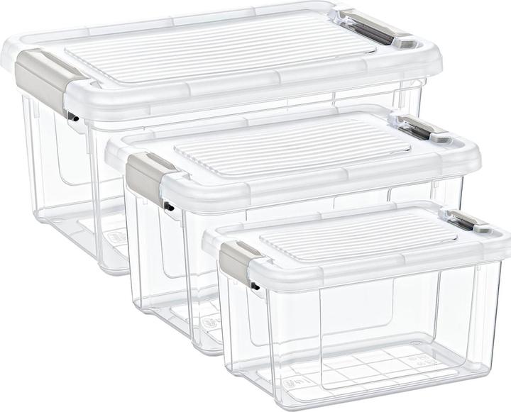 Actual product image Storage Solutions Storage box set, 3-piece, transparent