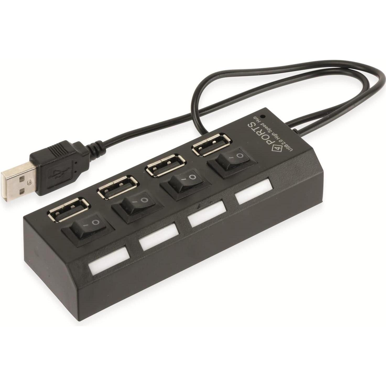 Thumbnail - Red4Power USB 2.0 Hub R4-U002B (USB-A, 4 Ports), Dockingstation + USB Hub