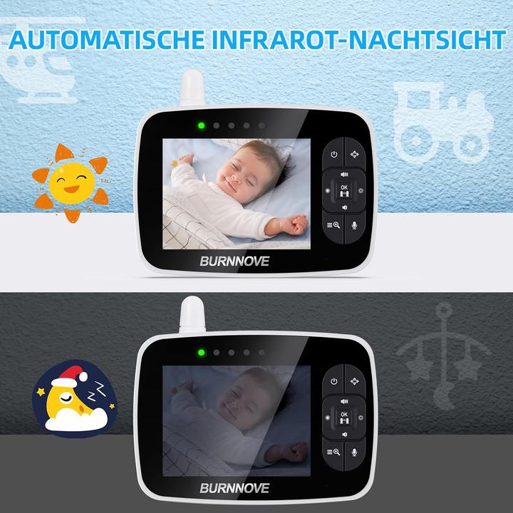 Actual product image Burnnove Video Babyphone mit Kamera und Nachtsicht (Video & Audio, 300 m)
