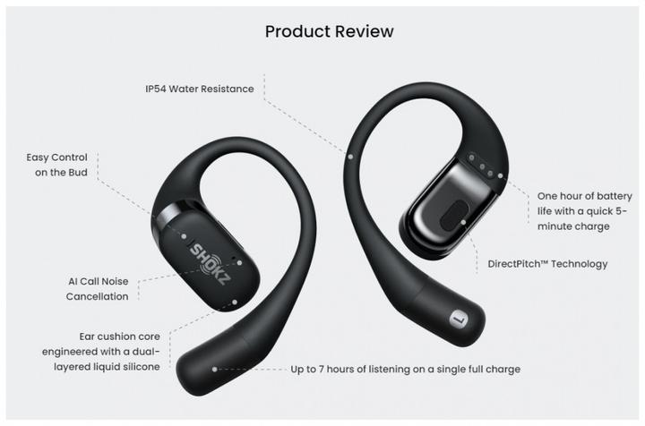 Produktbild Shokz OpenFit (ANC, 7 h, Kabellos)