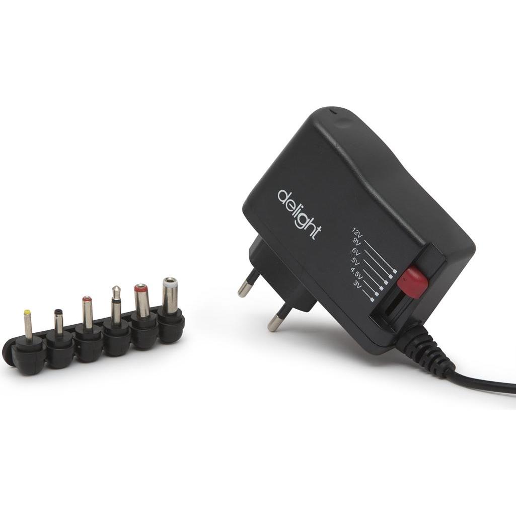 Delight Universaladapter 1.5A Schwarz, Caricatore universale